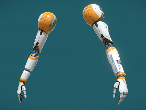 Robot Arms II - for VR rigged UNITY BUILT-IN-URP TEXTURES ONLY 3D Модель