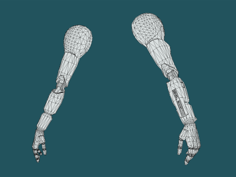 Robot Arms II - for VR rigged UNITY BUILT-IN-URP TEXTURES ONLY 3D Модель