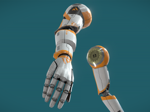 Robot Arms II - for VR rigged UNITY BUILT-IN-URP TEXTURES ONLY 3D Модель