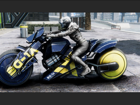 Cyberpunk Superbike -fully rigged UNITY BUILT-IN-URP TEXTURES ONLY Modelo 3D