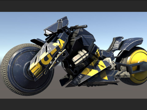 Cyberpunk Superbike -fully rigged UNITY BUILT-IN-URP TEXTURES ONLY Modelo 3D