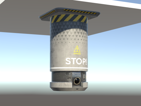 Sci-Fi Surveillance Unit -Security Camera rigged UNITY BUILT-IN-URP TEXTURES ONLY 3D Модель