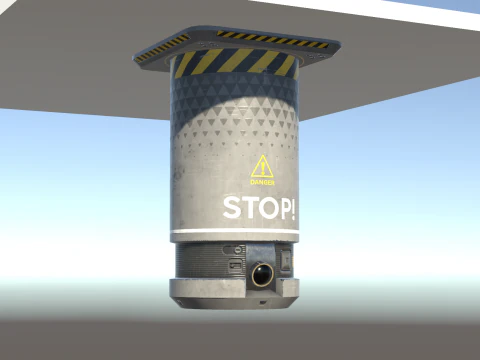 Sci-Fi Surveillance Unit -Security Camera rigged 3D Model
