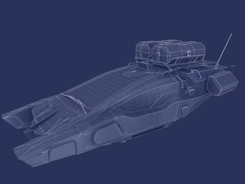 AVIO-8 Cyberpunk Hover Taxi - FULLY RIGGED - UNITY BUILT-IN-URP HDRP TEXTURES ONLY 3D Modell