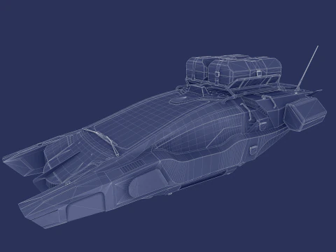 AVIO-8 Cyberpunk Hover Taxi - FULLY RIGGED outside inside 3D Model