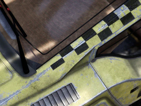 AVIO-8 Cyberpunk Hover Taxi - FULLY RIGGED outside inside 3D Model