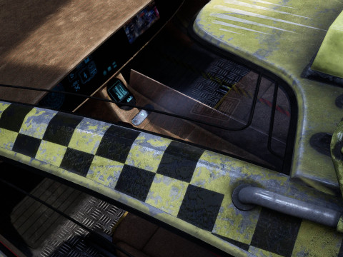 AVIO-8 Cyberpunk Hover Taxi - FULLY RIGGED - UNITY BUILT-IN-URP HDRP TEXTURES ONLY 3D Modell