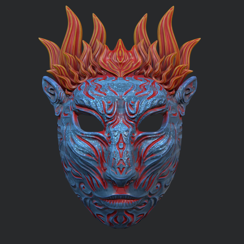 Avatar Fire and Ash Theme Mask stl 3D 打印模型 .c4d .max .obj .3ds .fbx .stl .blend 