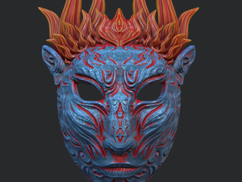 Avatar Fire and Ash Theme Mask stl 3D printmodel