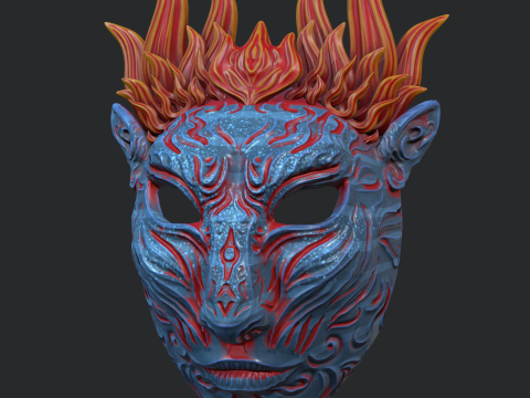 Avatar Fire and Ash Theme Mask stl 3D 打印模型