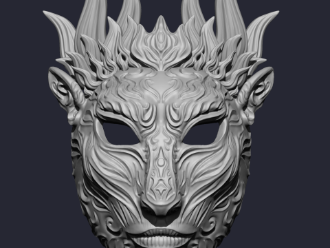 Avatar Fire and Ash Theme Mask stl 3D 打印模型