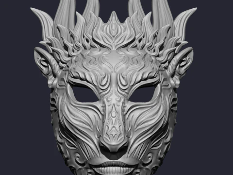 Avatar Fire and Ash Theme Mask stl 3D Print Model