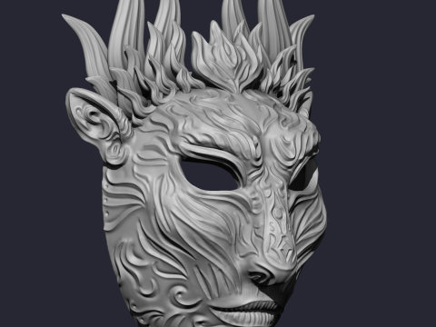 Avatar Fire and Ash Theme Mask stl 3D 打印模型