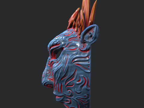 Avatar Fire and Ash Theme Mask stl 3D Print Model