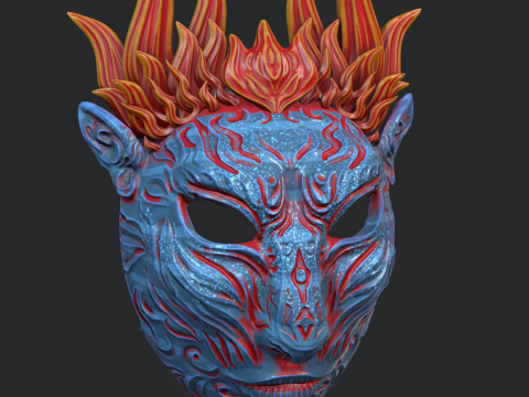 Avatar Fire and Ash Theme Mask stl 3D 打印模型