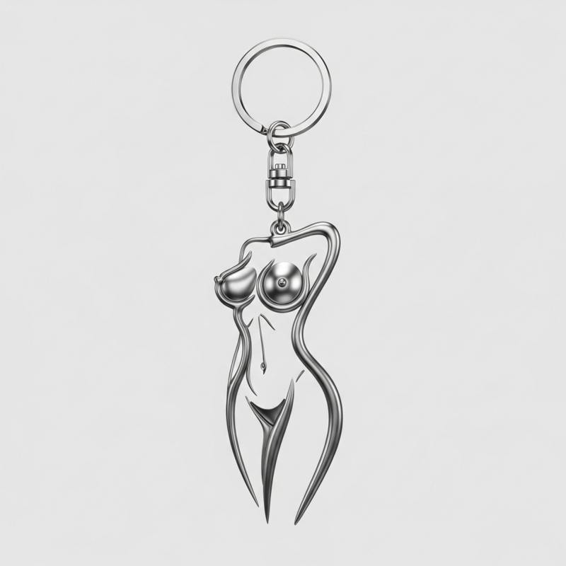Seductive Silhouette Keychain 3D Stl File Model Cetak 3D .c4d .max .obj .3ds .fbx .stl .blend