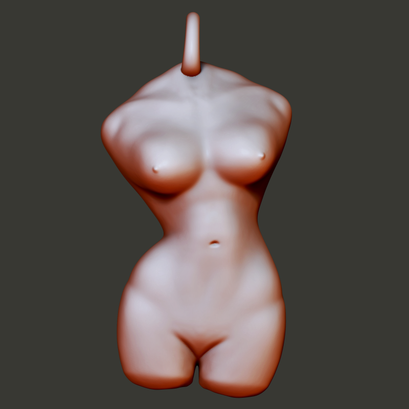 Body Curve Charm Keychain 3D Baskı Modeli .c4d .max .obj .3ds .fbx .stl .blend