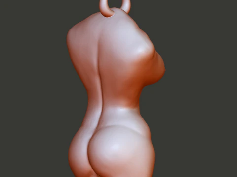 Body Curve Charm Keychain 3D Print Model