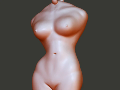 Body Curve Charm Keychain 3D Print Model