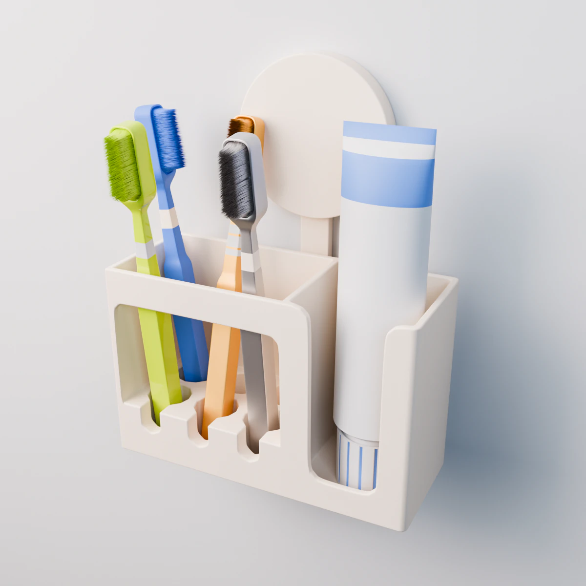 Wall-Mounted Toothbrush 3D Print Model .c4d .max .obj .3ds .fbx .stl .blend