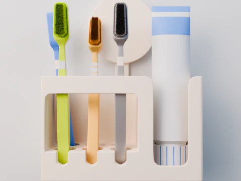 Wall-Mounted Toothbrush 3D Print Model