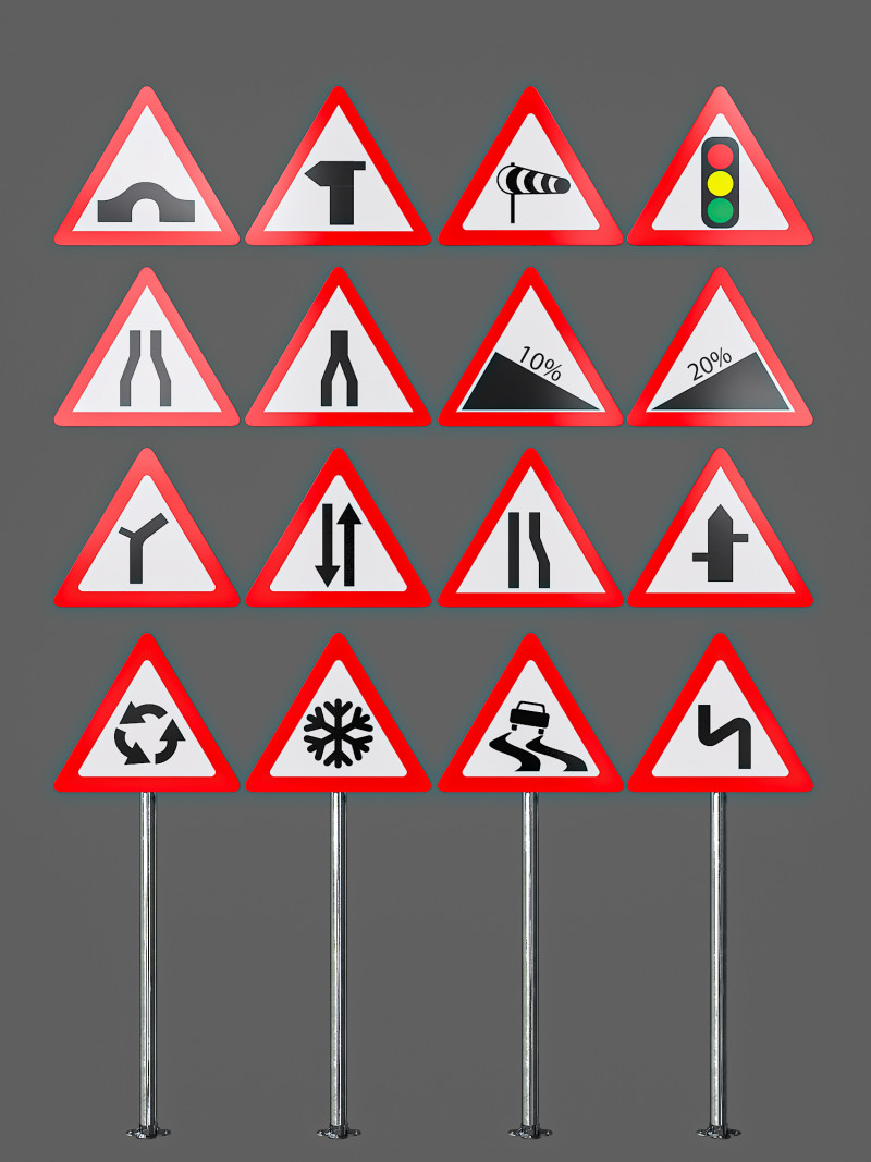 Traffic Sign Model 3D .c4d .max .obj .3ds .fbx .stl .blend