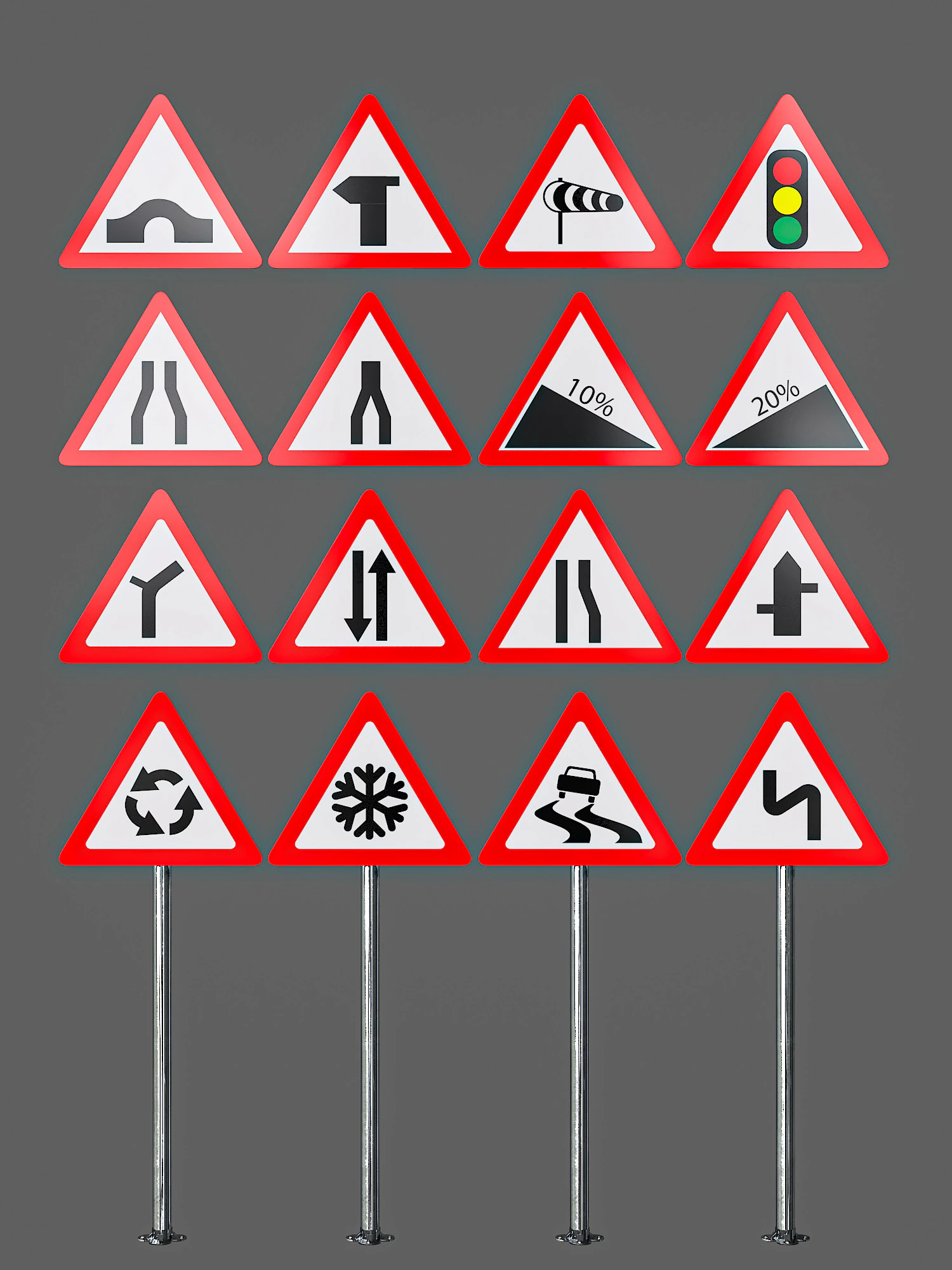 Traffic Sign 3D Model .c4d .max .obj .3ds .fbx .stl .blend