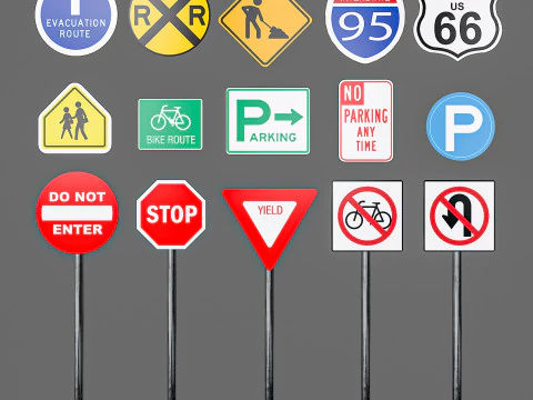 交通標識 3Dモデル