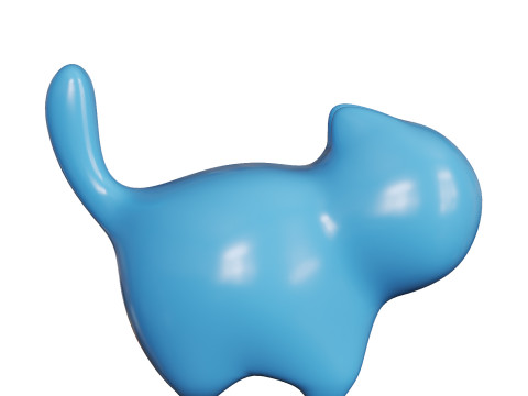 Cat Sculpture Ornament 3D 打印模型