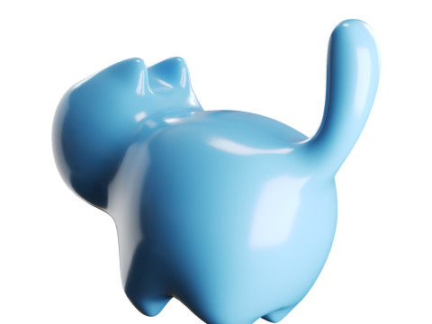 Cat Sculpture Ornament 3D 打印模型