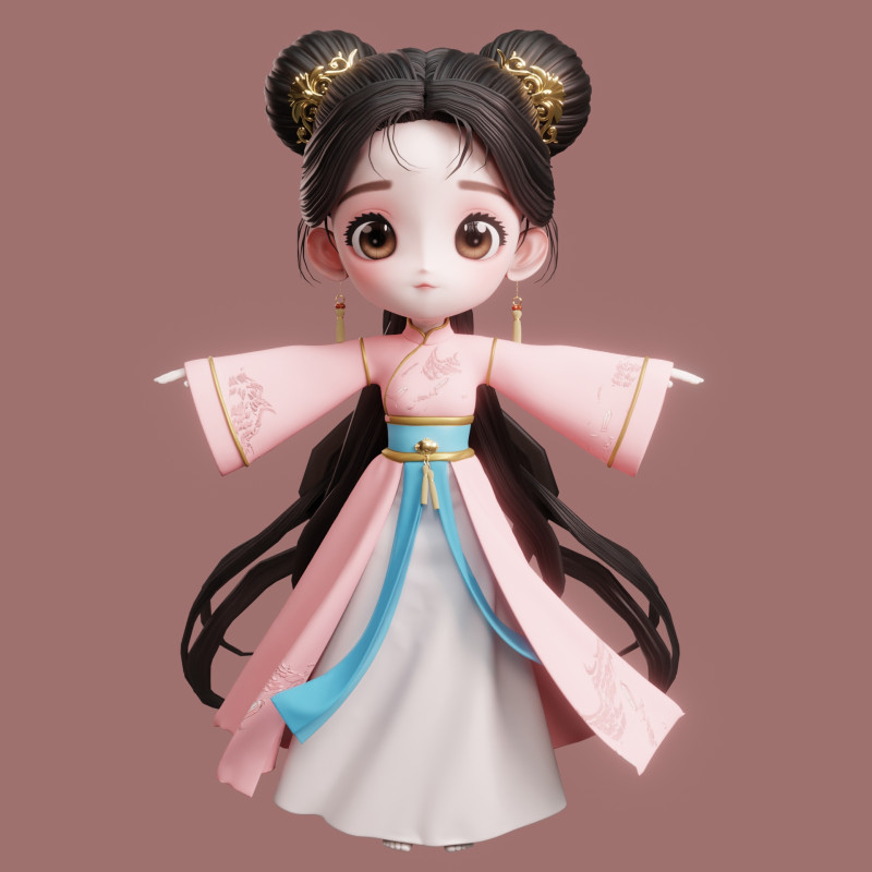 Beautiful and Lovely Girl 3D Model .c4d .max .obj .3ds .fbx .stl .blend