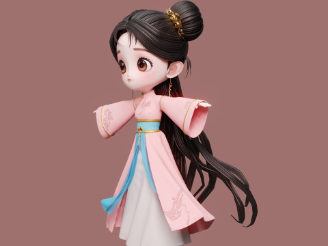 Beautiful and Lovely Girl 3D Model