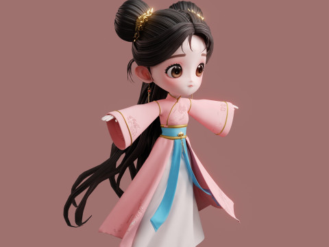 Beautiful and Lovely Girl 3D Model