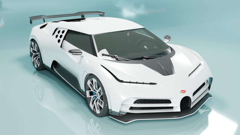 Bugatti Centodieci 2019 3D Model .c4d .max .obj .3ds .fbx .stl .blend 
