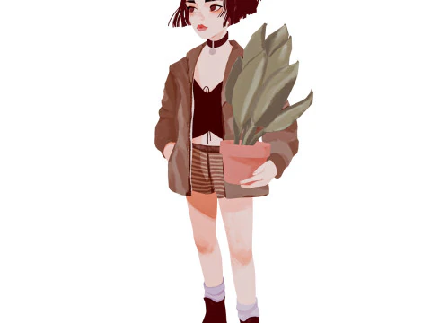 Una hermosa chica linda de dibujos animados Modelo 3D