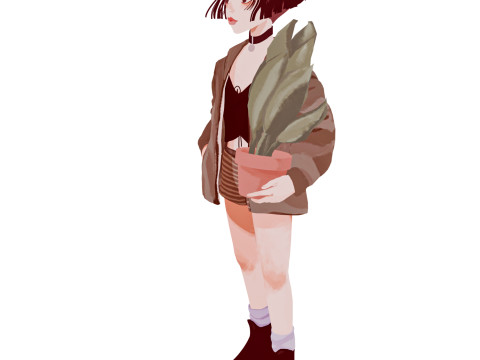 A beautiful cute cartoon girl 3D Модель