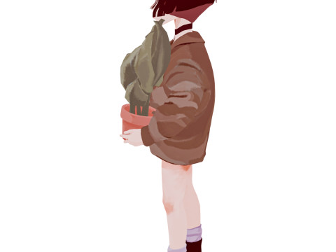 A beautiful cute cartoon girl 3D Модель