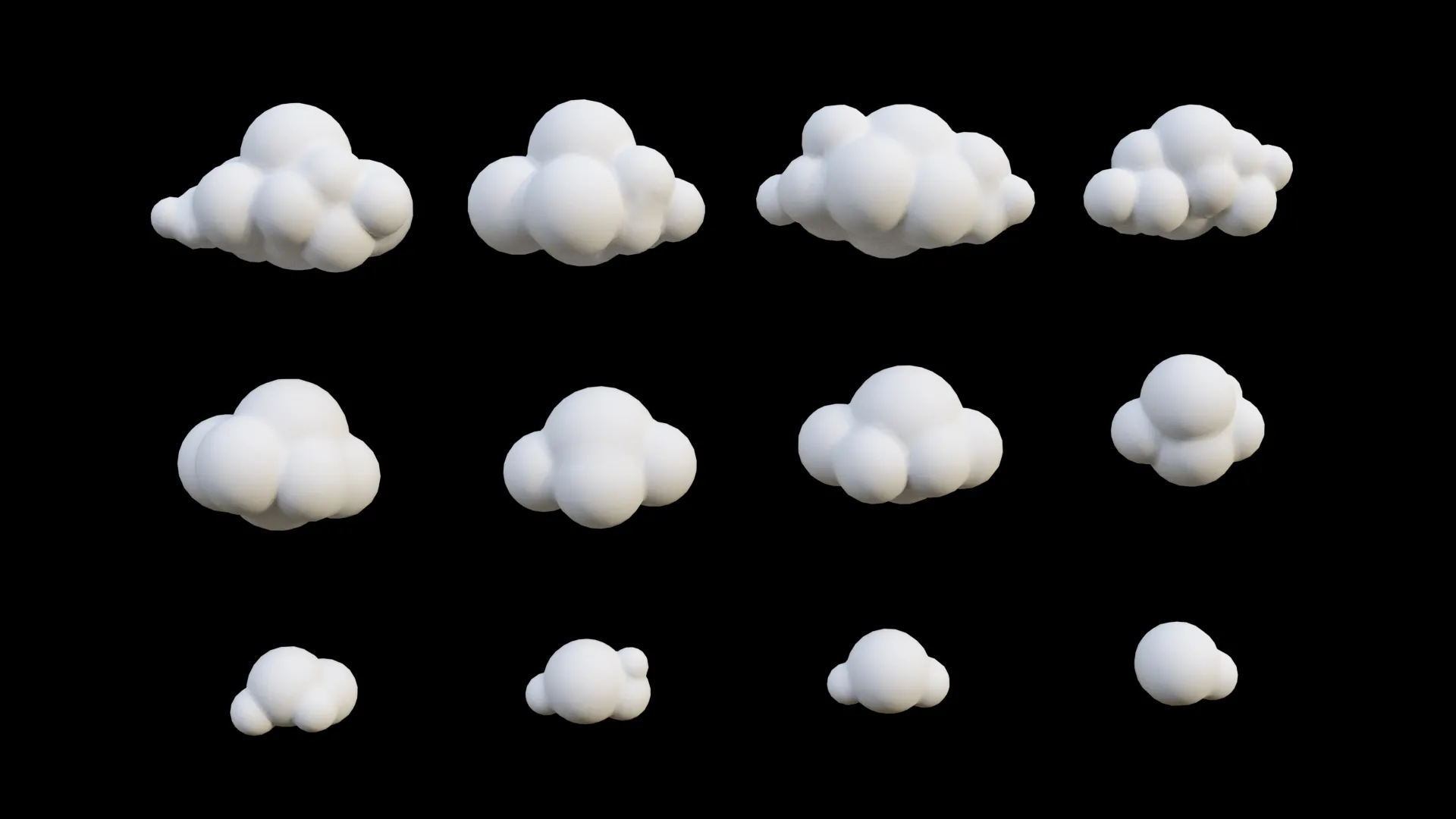 White cloud 3D Model .c4d .max .obj .3ds .fbx .stl .blend 