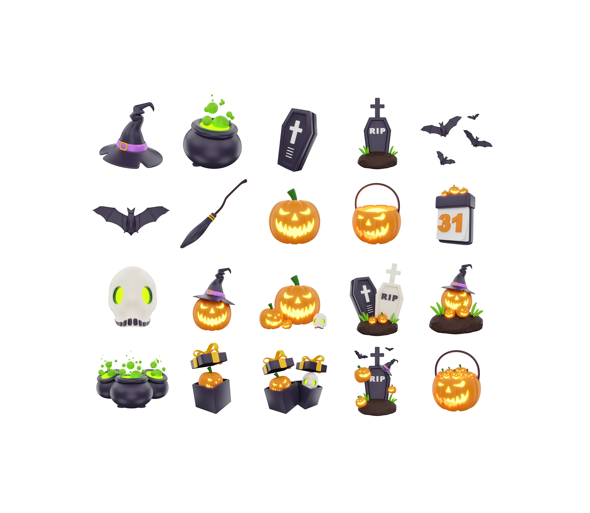 Halloween 3D Model .c4d .max .obj .3ds .fbx .stl .blend 