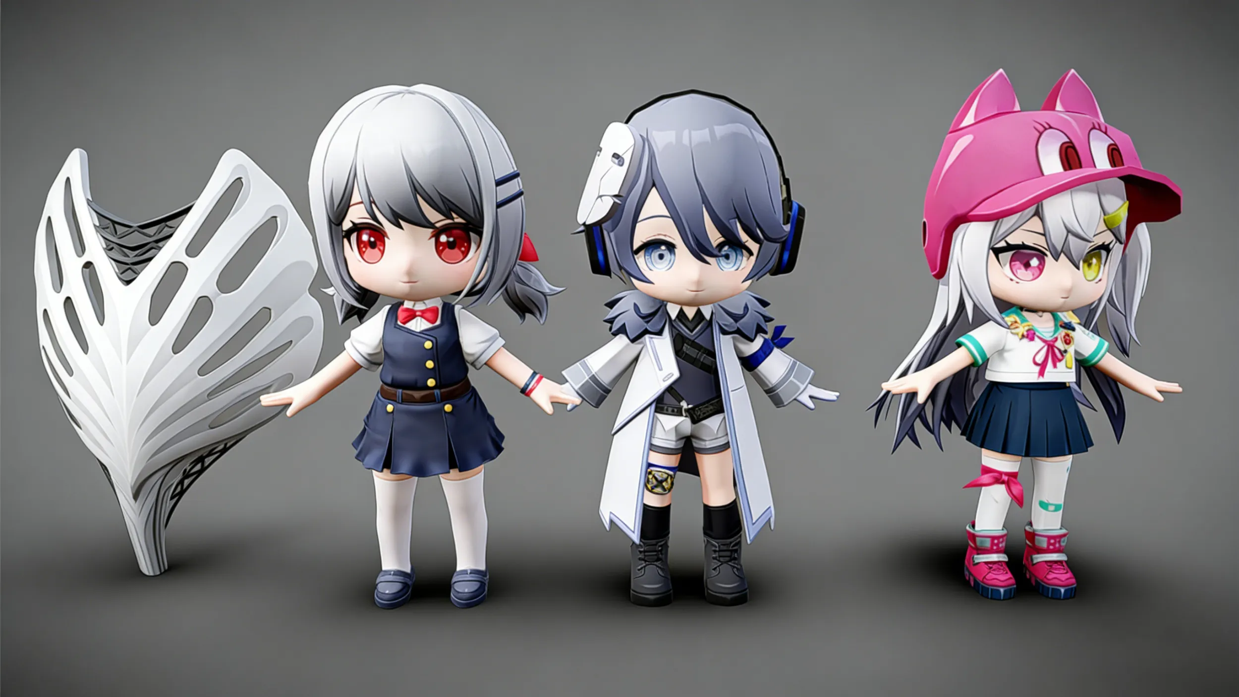 Chibi Anime Game 3D Model .c4d .max .obj .3ds .fbx .stl .blend 