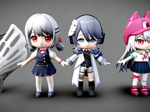Chibi-animespel 3D Model