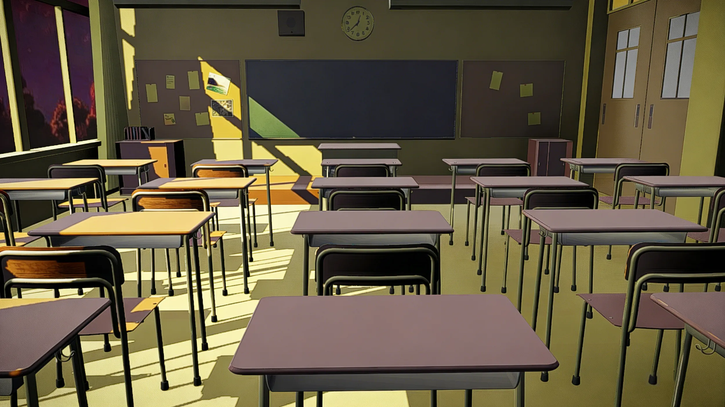 Anime class room 3D Model .c4d .max .obj .3ds .fbx .stl .blend