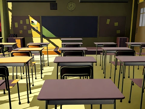 Anime class room 3D Model