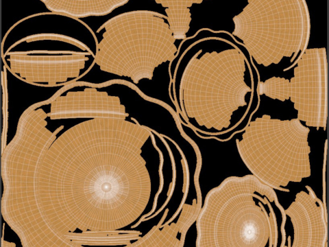 Arabic Ramadan and Eid Hospitality Set Dallah Cups and Dates Modèle 3D