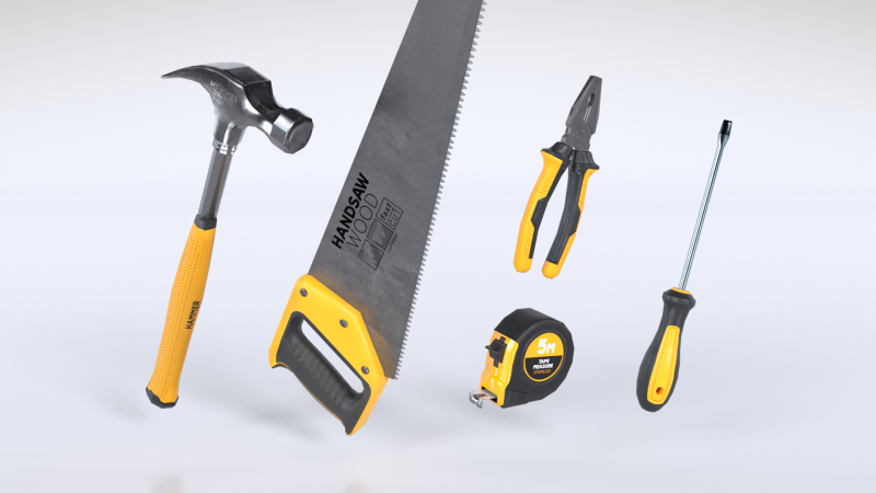 Basic Tools Prop Pack Model 3D .c4d .max .obj .3ds .fbx .stl .blend