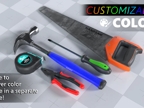 Pacote de acess&oacute;rios de ferramentas b&aacute;sicas Modelo 3D