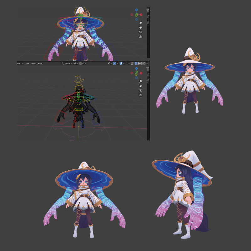 Anime Girl 1a fantasy 3D Model .c4d .max .obj .3ds .fbx .stl .blend 