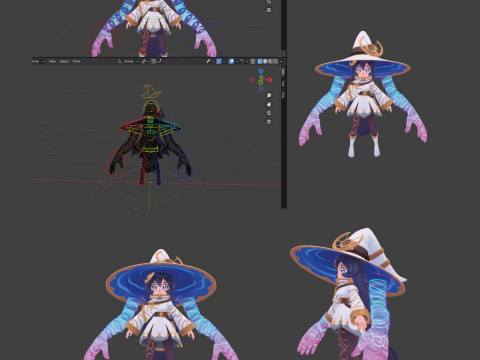 Anime Girl 1a fantasy Model 3D