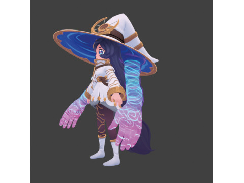 Anime Girl 1a fantasy 3D Model