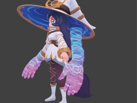 Anime Girl 1a fantasy 3D Model